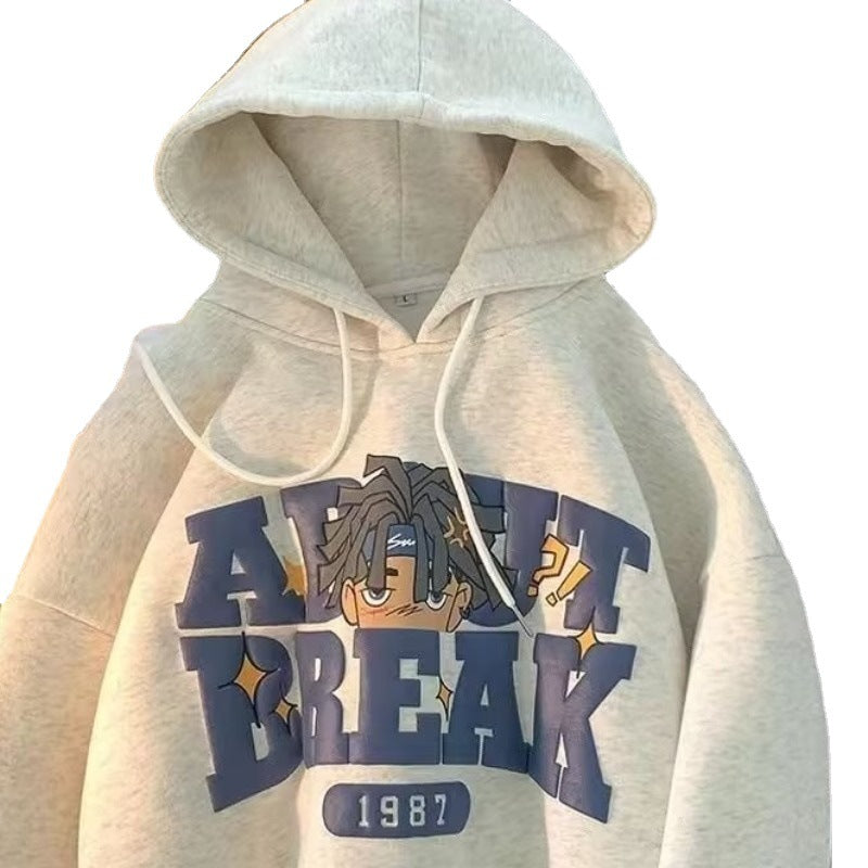 Men’s Vintage Oversized Hooded Sweatshirt Jacket – Relaxed Streetwear Layer