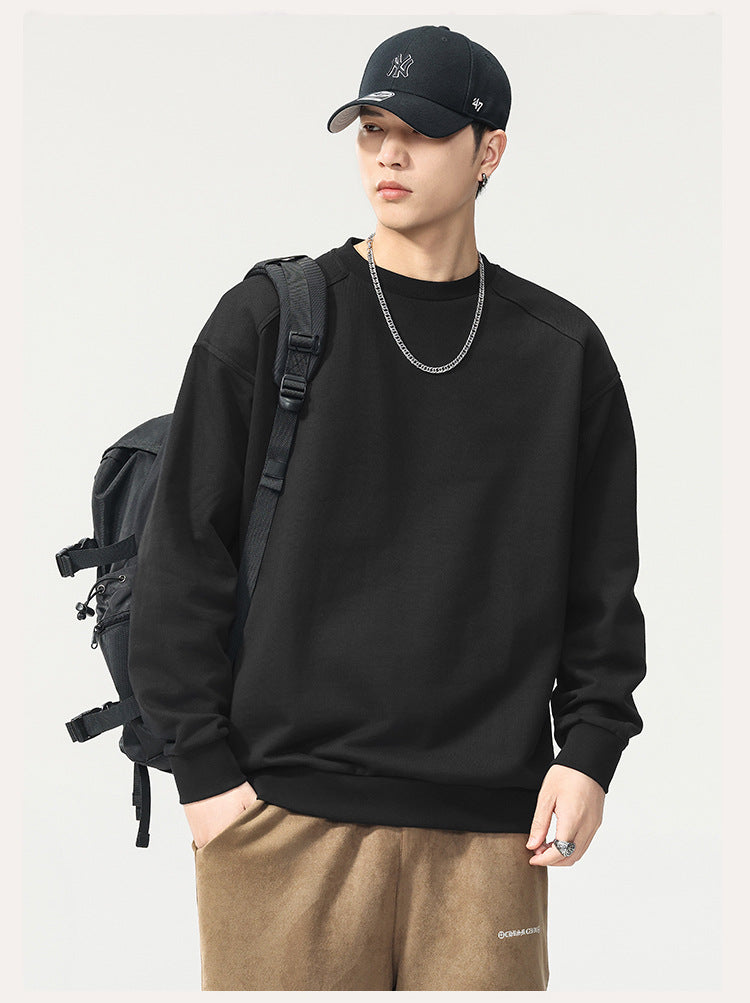 Men’s Long-Sleeve Cotton Crewneck Pullover Sweater