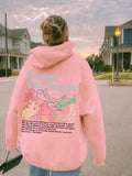 Women’s Letter Print Drawstring Hoodie – Kangaroo Pocket Sweatshirt