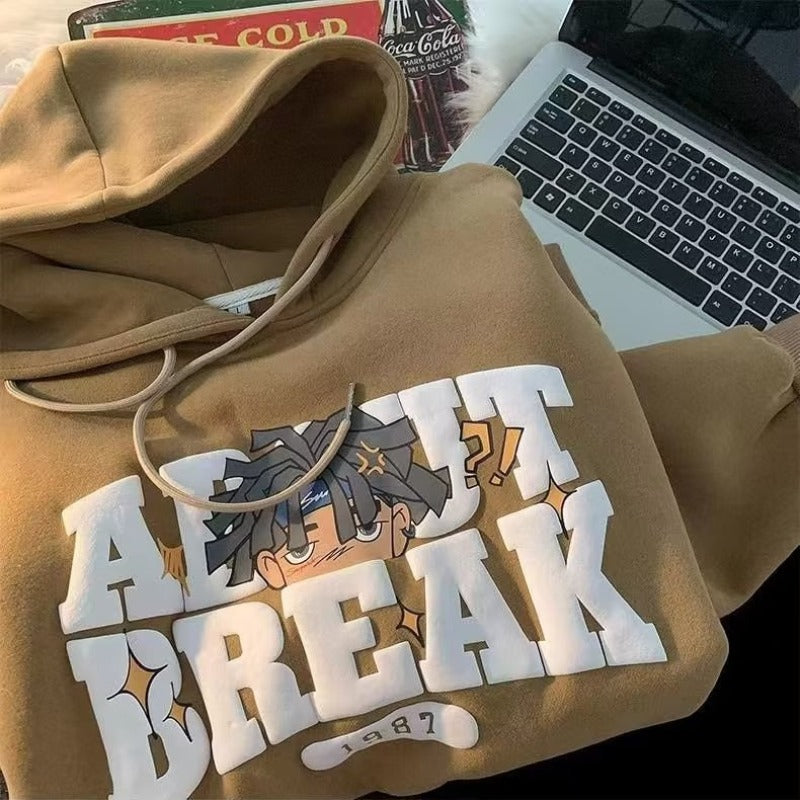 Men’s Vintage Oversized Hooded Sweatshirt Jacket – Relaxed Streetwear Layer