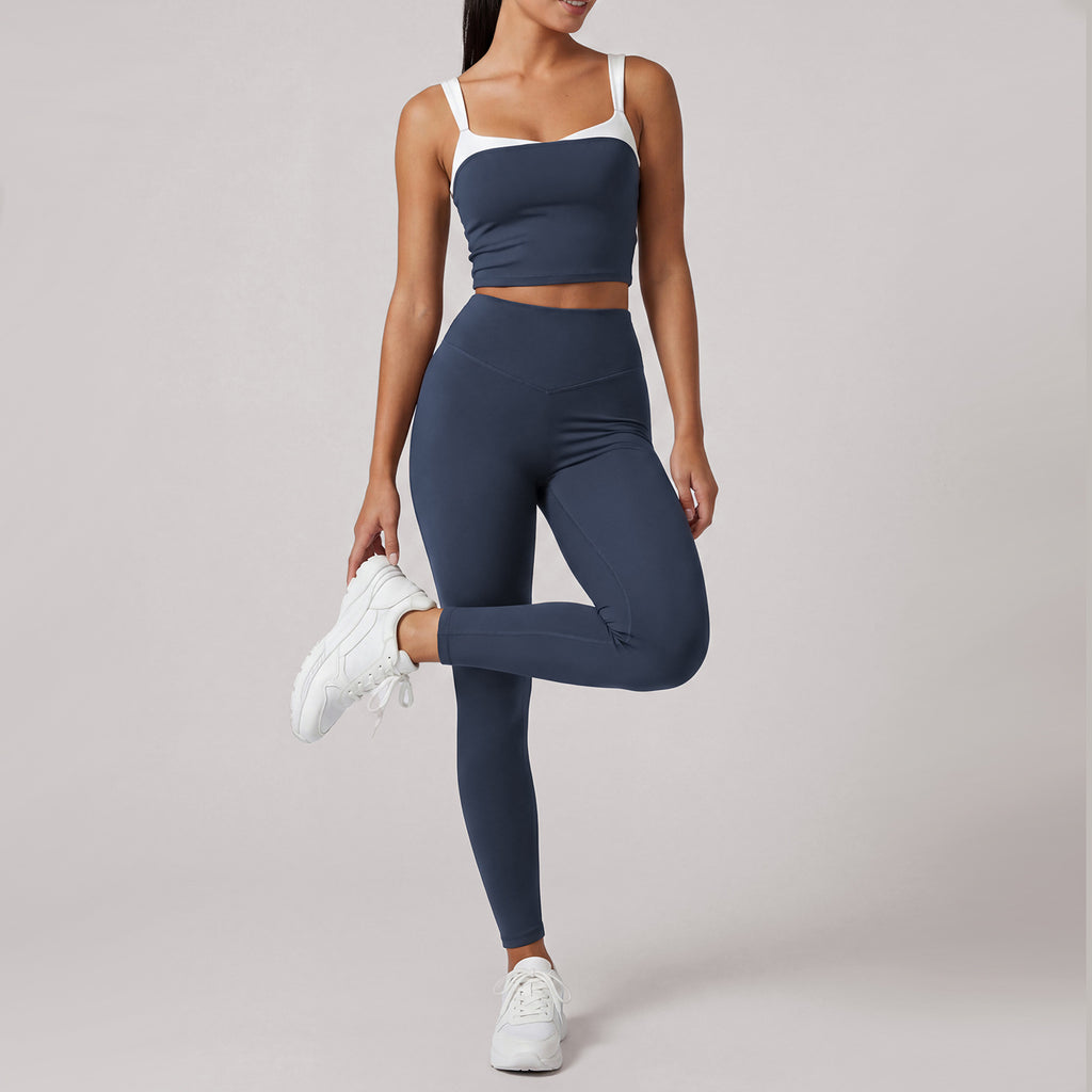 Women’s Quick-Dry Yoga Set – High-Waist Butt-Lifting Running & Workout Wear