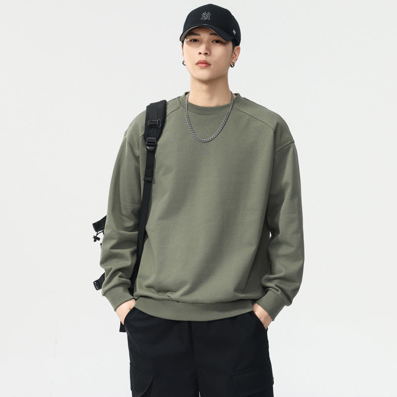 Men’s Long-Sleeve Cotton Crewneck Pullover Sweater