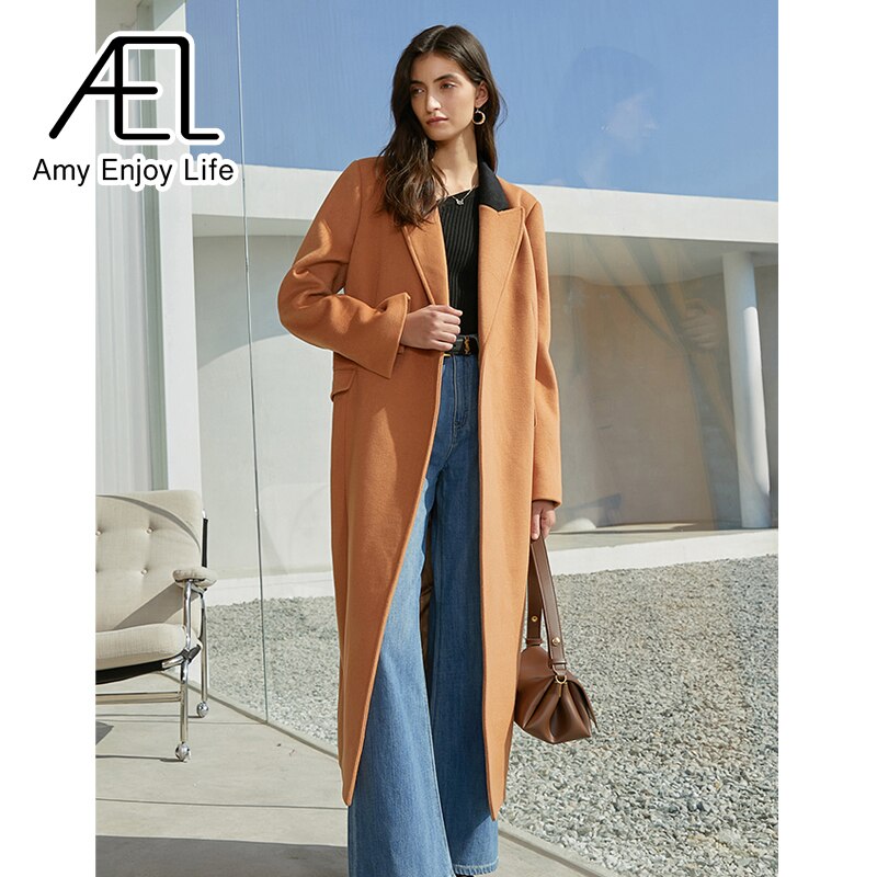 Women’s High-Count Australian Wool Winter Overcoat – Thickened Warm Wool Coat