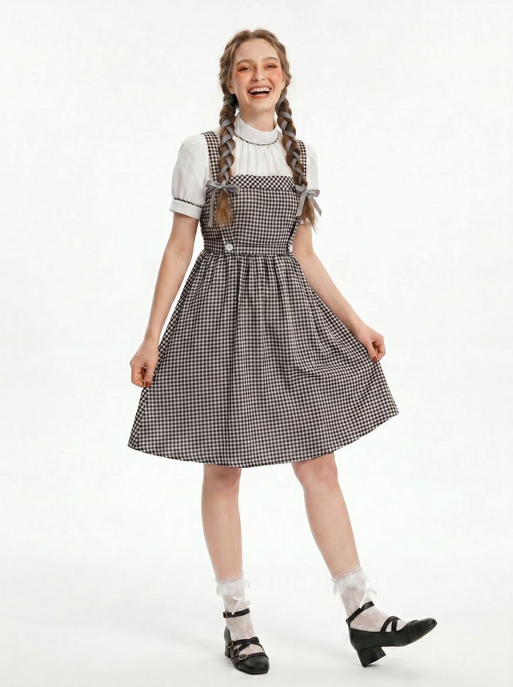 Vintage Gingham Mother & Daughter Overall Dress Set – French Country Summer Matching Outfit