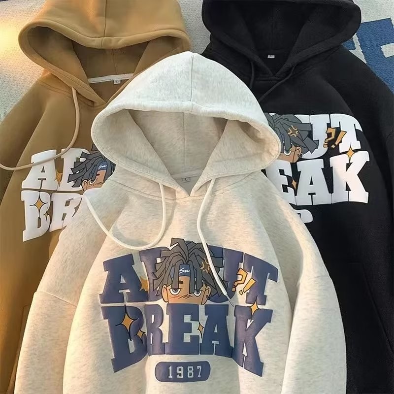 Men’s Vintage Oversized Hooded Sweatshirt Jacket – Relaxed Streetwear Layer