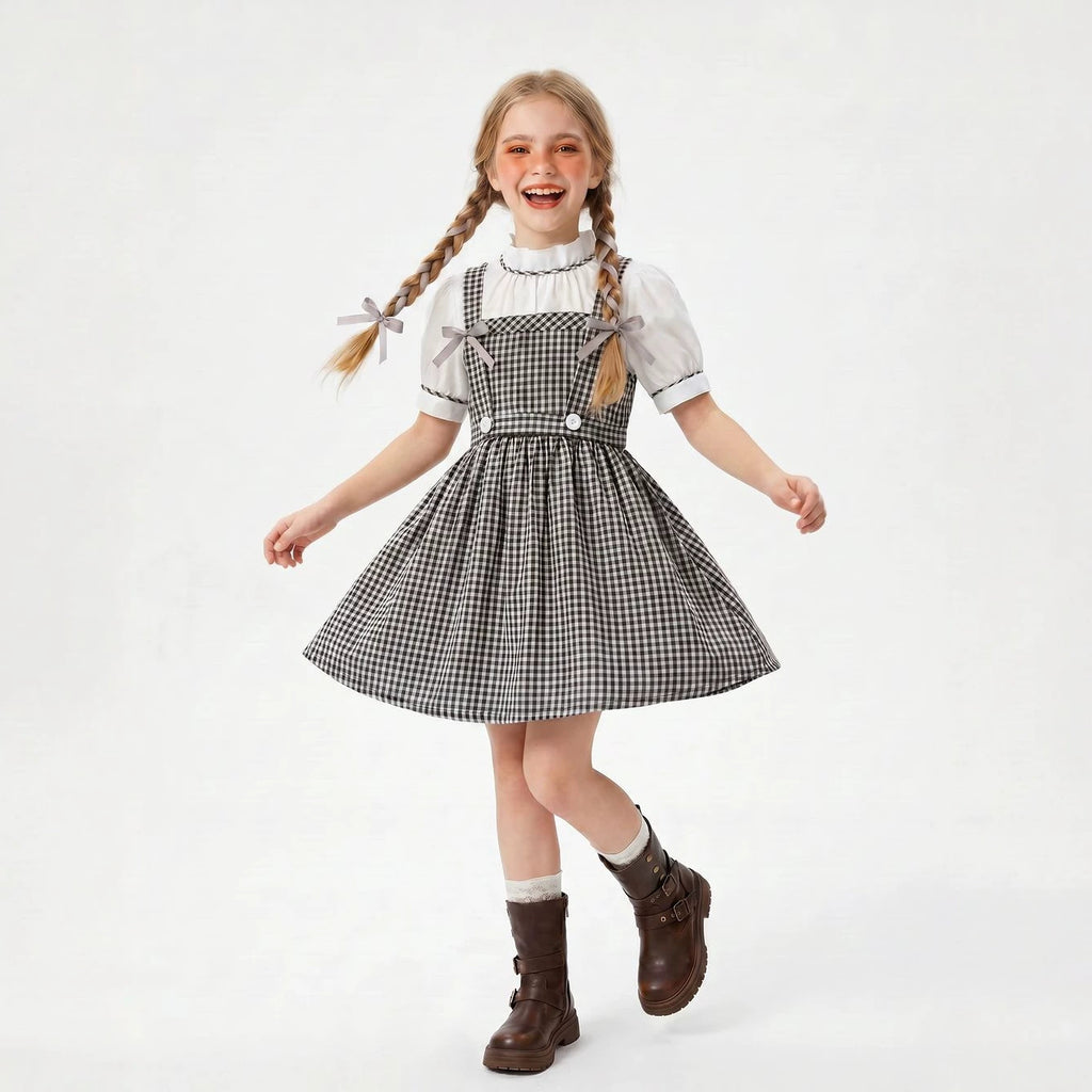 Vintage Gingham Mother & Daughter Overall Dress Set – French Country Summer Matching Outfit