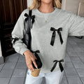 Women's Bow Detail Round Neck Sweatshirt
