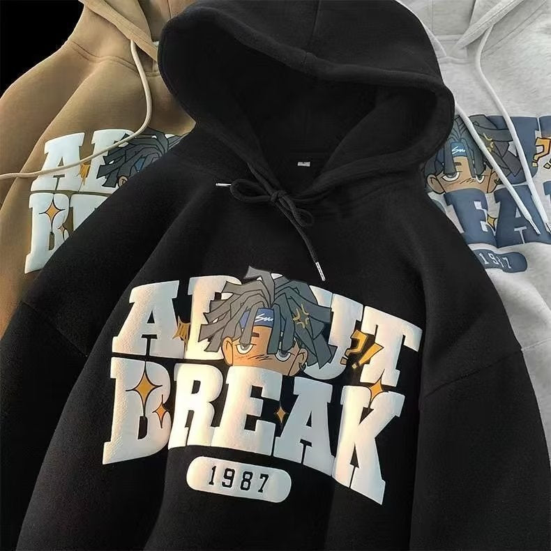 Men’s Vintage Oversized Hooded Sweatshirt Jacket – Relaxed Streetwear Layer