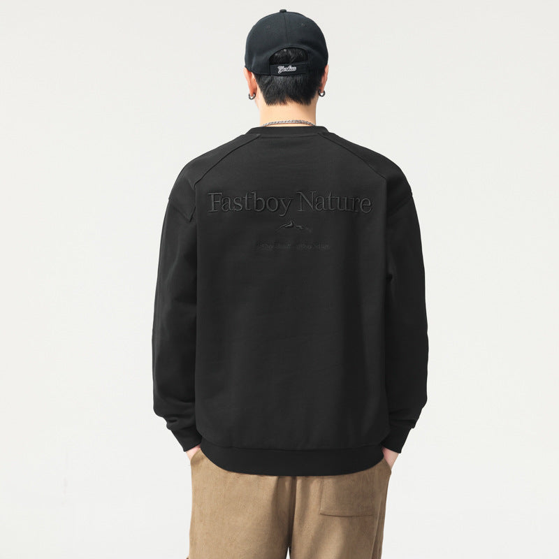 Men’s Long-Sleeve Cotton Crewneck Pullover Sweater