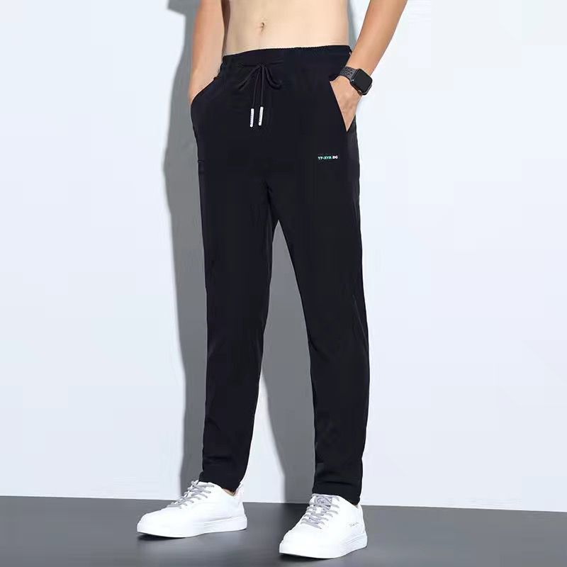 Men’s Lightweight Ice Silk Straight-Leg Pants – Breathable Business-Casual Trousers