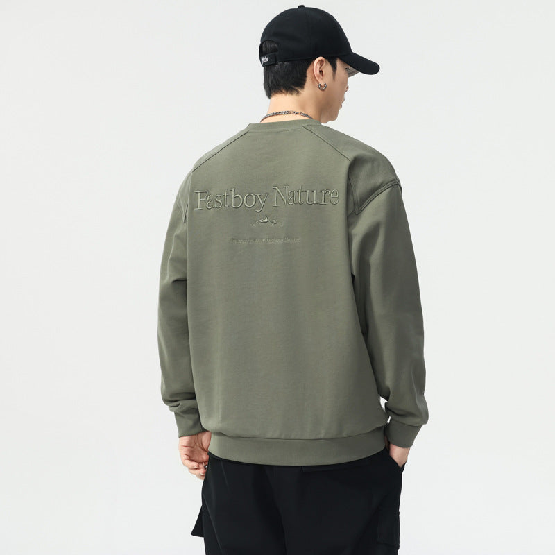 Men’s Long-Sleeve Cotton Crewneck Pullover Sweater