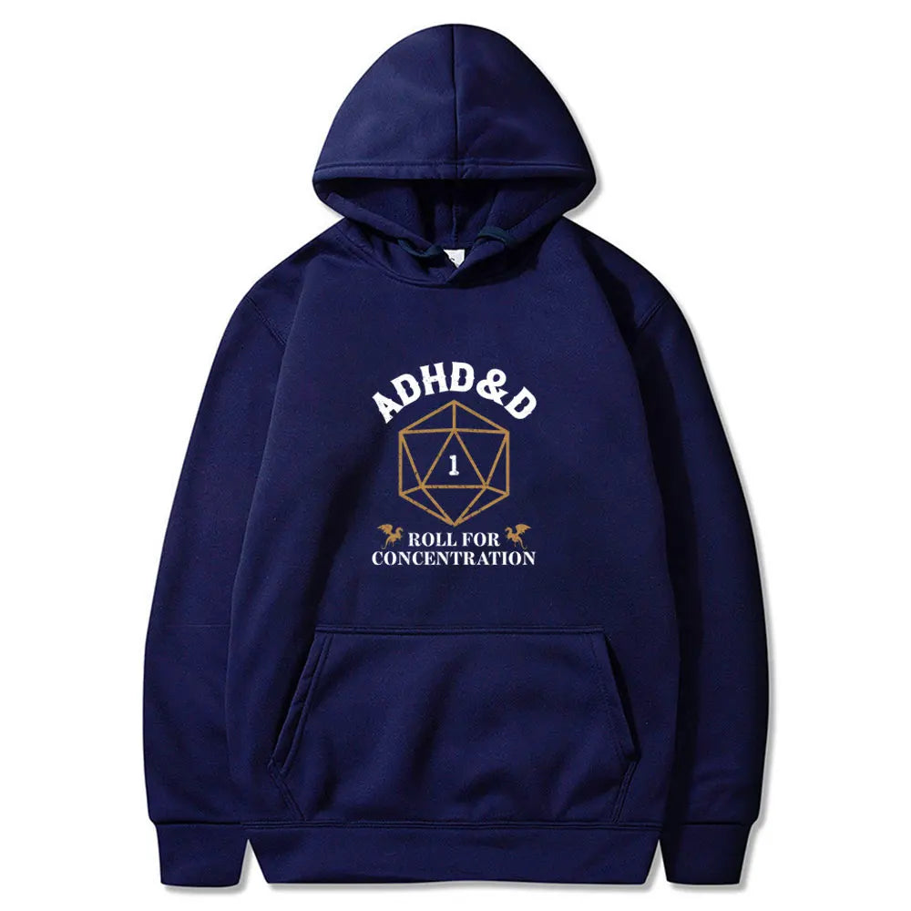 ADHD&D Roll for Concentration Graphic Hoodie – RPG Gamer Streetwear