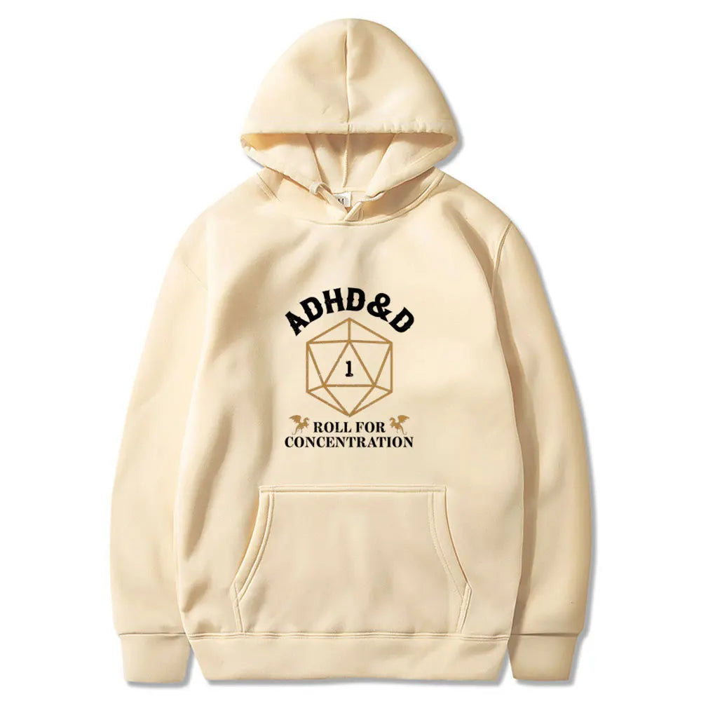 ADHD&D Roll for Concentration Graphic Hoodie – RPG Gamer Streetwear