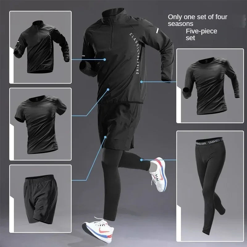 Men's Quick-Dry Sports Tracksuit – Breathable Long-Sleeve Training & Running Set
