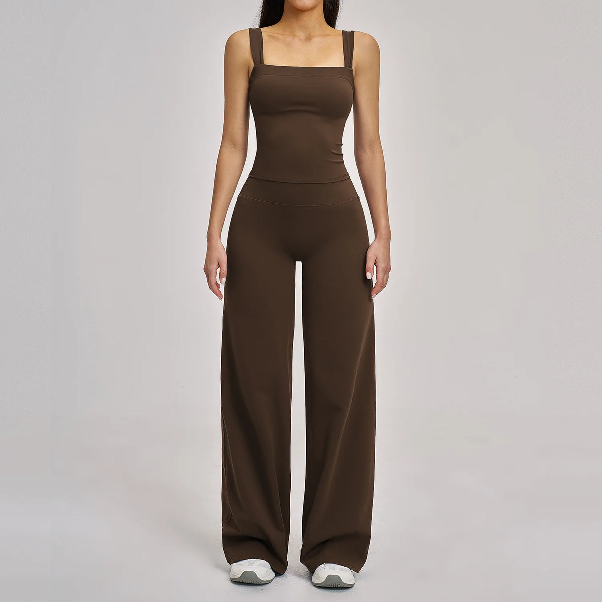 Women's 2/3-Piece Yoga & Fitness Set – Long-Sleeve Top, Sports Bra & High-Waist Flared Pants