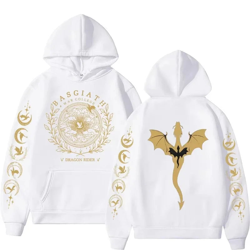 Fourth Wing-Inspired Graphic Hoodie – Men's Long-Sleeve Fantasy Streetwear