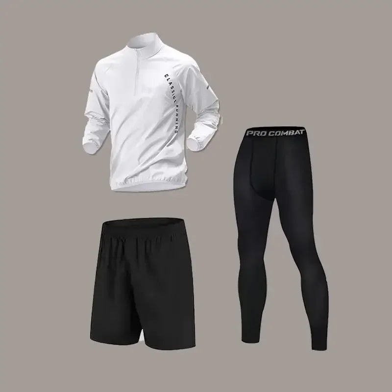 Men's Quick-Dry Sports Tracksuit – Breathable Long-Sleeve Training & Running Set