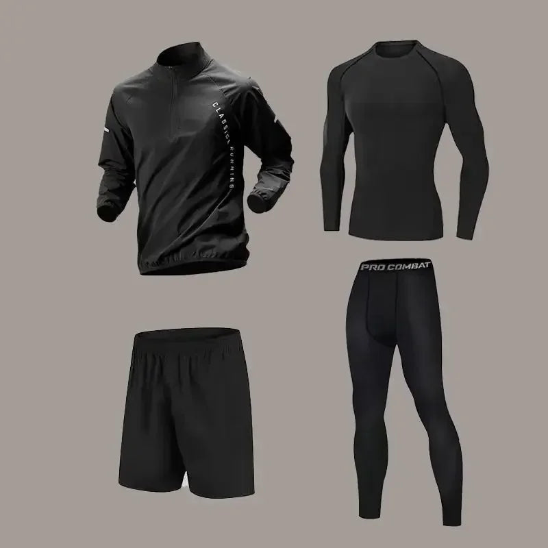 Men's Quick-Dry Sports Tracksuit – Breathable Long-Sleeve Training & Running Set