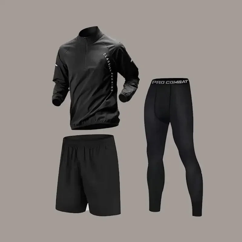 Men's Quick-Dry Sports Tracksuit – Breathable Long-Sleeve Training & Running Set