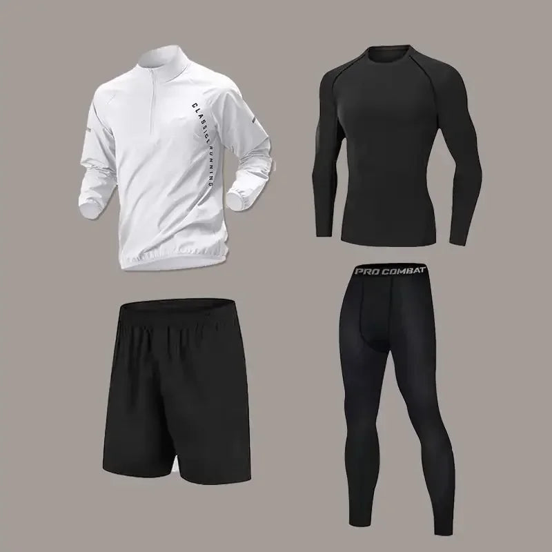 Men's Quick-Dry Sports Tracksuit – Breathable Long-Sleeve Training & Running Set