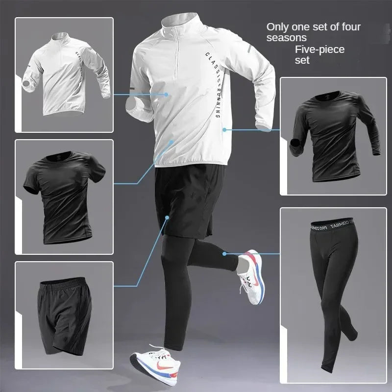 Men's Quick-Dry Sports Tracksuit – Breathable Long-Sleeve Training & Running Set
