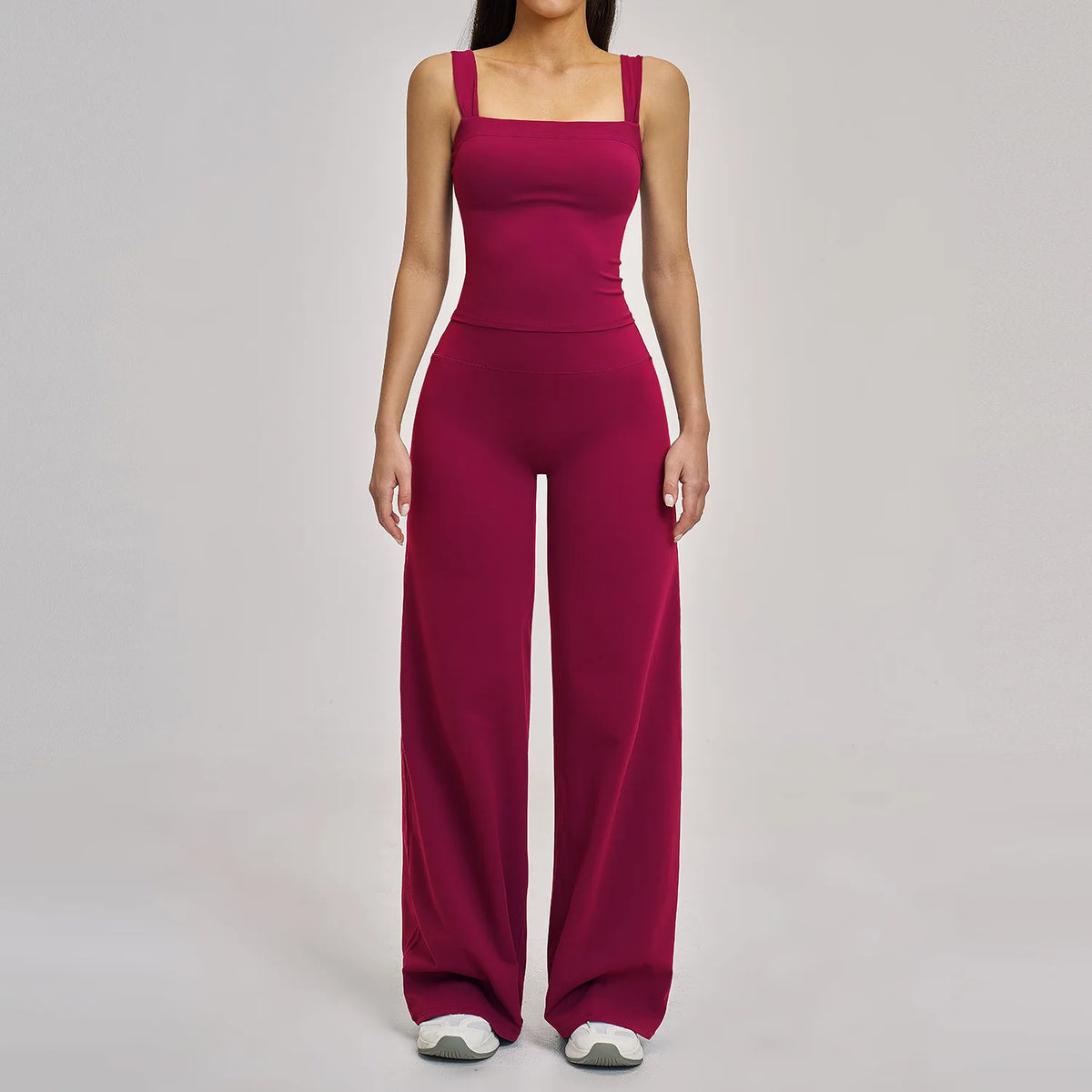 Women's 2/3-Piece Yoga & Fitness Set – Long-Sleeve Top, Sports Bra & High-Waist Flared Pants