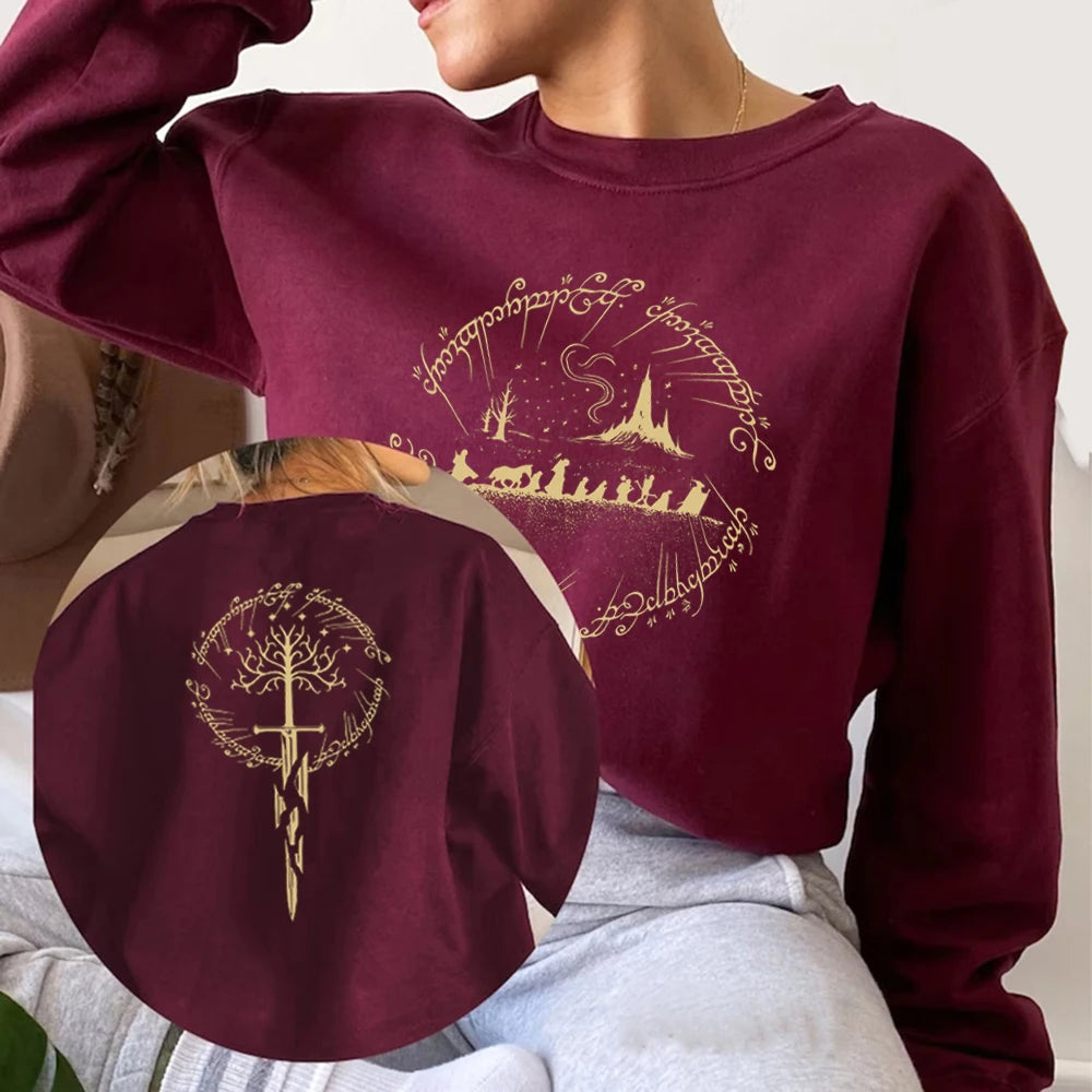 Second Breakfast Graphic Sweatshirt – Vintage-Inspired Unisex Long-Sleeve Pullover
