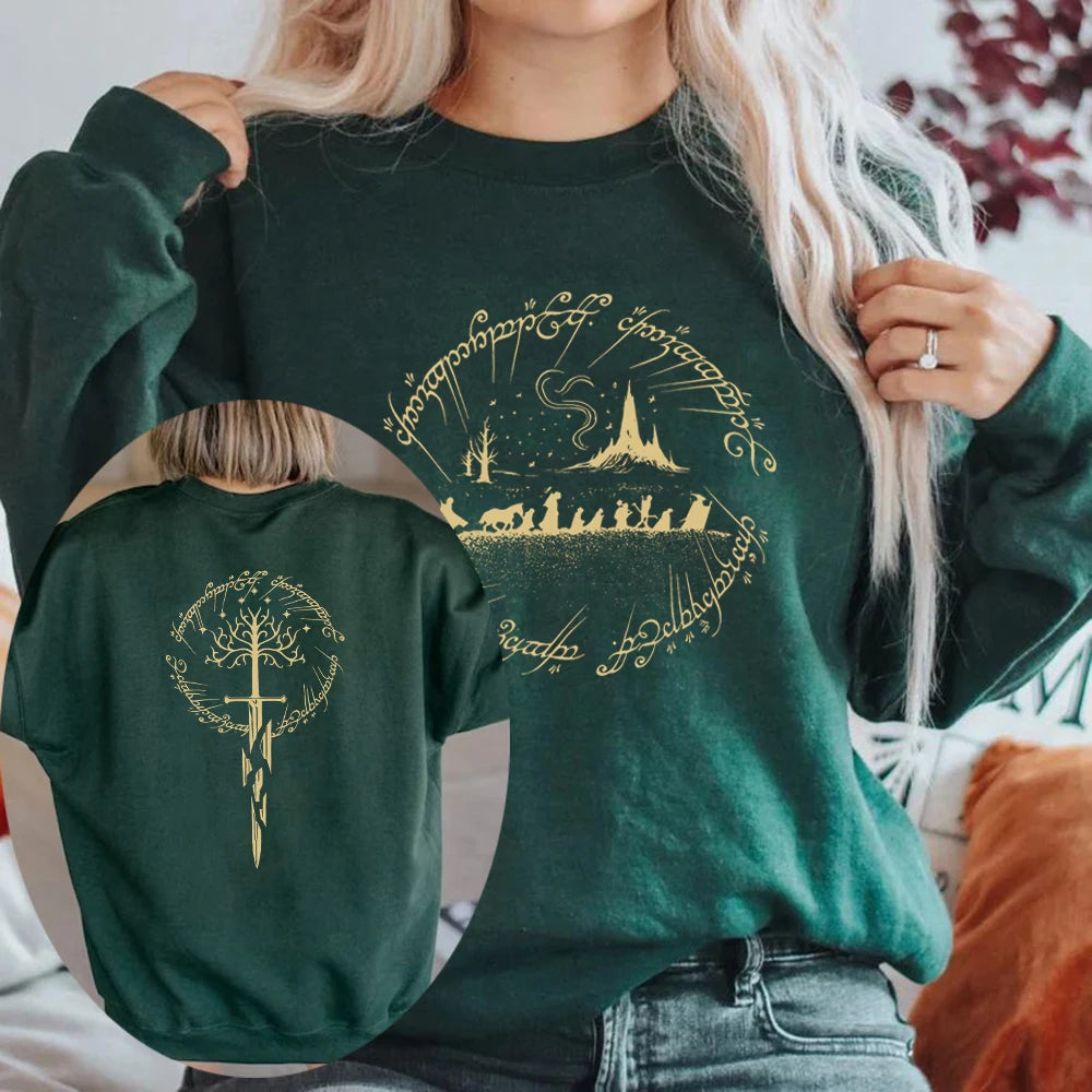 Second Breakfast Graphic Sweatshirt – Vintage-Inspired Unisex Long-Sleeve Pullover